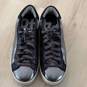 P448 Black and Silver Women's Sneakers